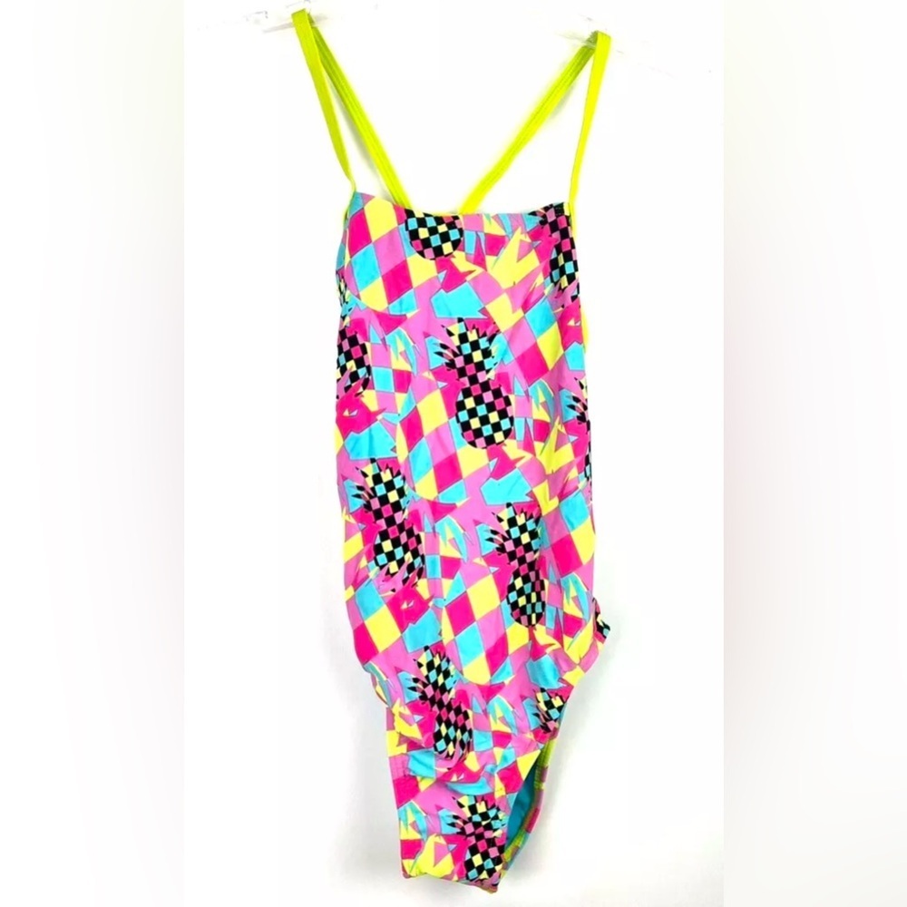 Speedo Women’s Multicolored Pineapple Print One Piece Swimsuit Size 6/32